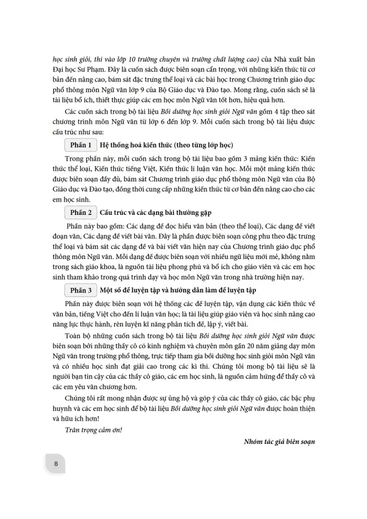 BỒI DƯỠNG HỌC SINH GIỎI NGỮ VĂN LỚP 9 (Hệ thống và nâng cao kiến thức Thể loại, Tiếng Việt và Lí luận văn học; Dành cho các kì thi chọn học sinh giỏi, thi vào lớp 10 trường chuyên và trường chất lượng cao)...